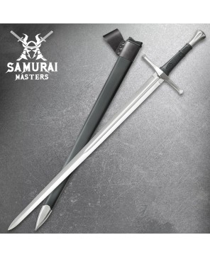 Tactical Broadsword – High Carbon Steel, Full-Tang, Wooden Scabbard