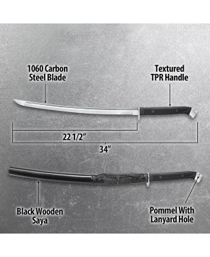 Tactical Wakizashi - Carbon Steel Blade, Modern Samurai Sword