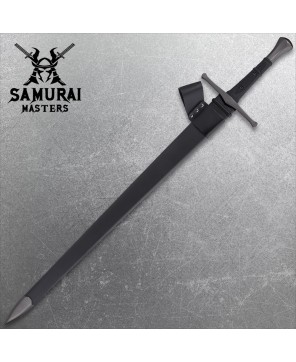 Tactical Midnight Forge Broadsword - Carbon Steel Blade, Sleek Design