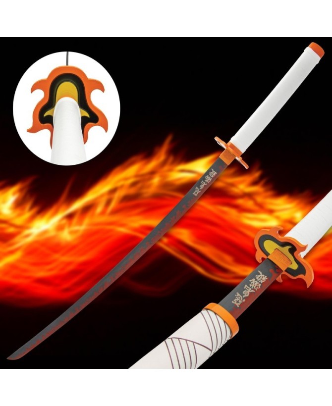 Flame-Inspired Katana with Carbon Steel Blade & Scabbard