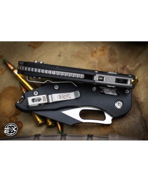 Microtech Stitch Ram-LOK Manual 3.75" Black Serrated – Tactical Knife