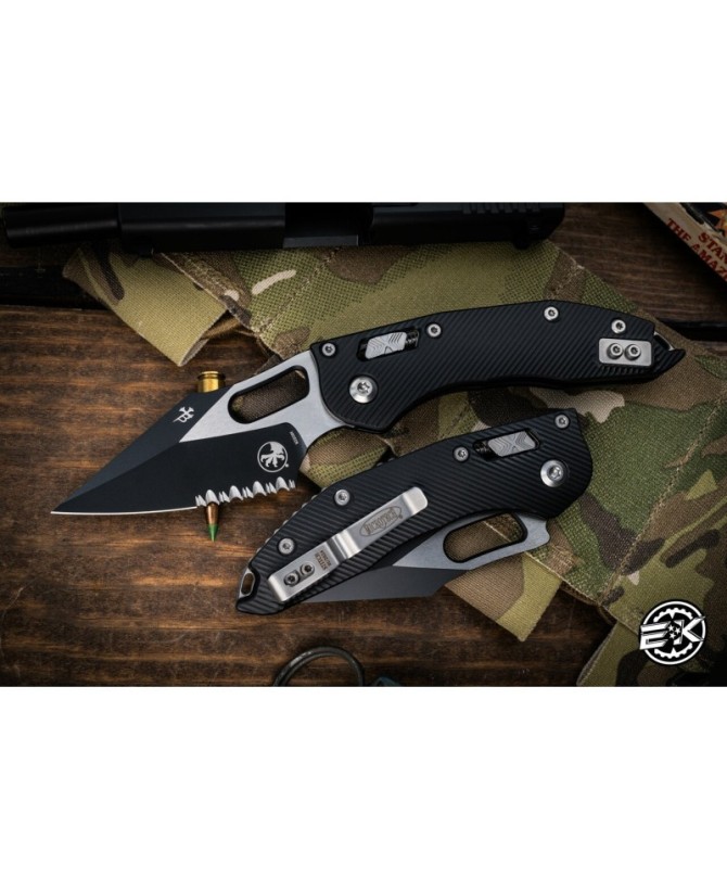 Microtech Stitch Ram-Lok – Black Serrated Blade & Fluted Handle