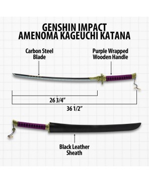 Genshin Impact Amenoma Kageuchi Katana – Authentic Replica Sword