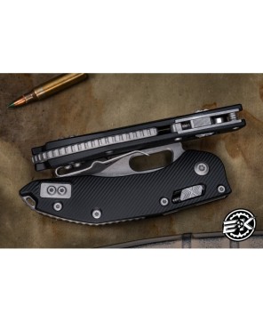 Microtech Stitch Ram-Lok Manual Folder – 3.75" AP Stonewash Serrated