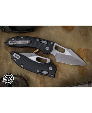 Microtech Stitch Ram-Lok Manual Folder – 3.75" AP Stonewash Serrated