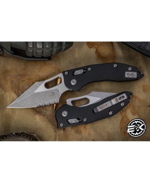 Microtech Stitch Ram-Lok Manual Folder – 3.75" AP Stonewash Serrated