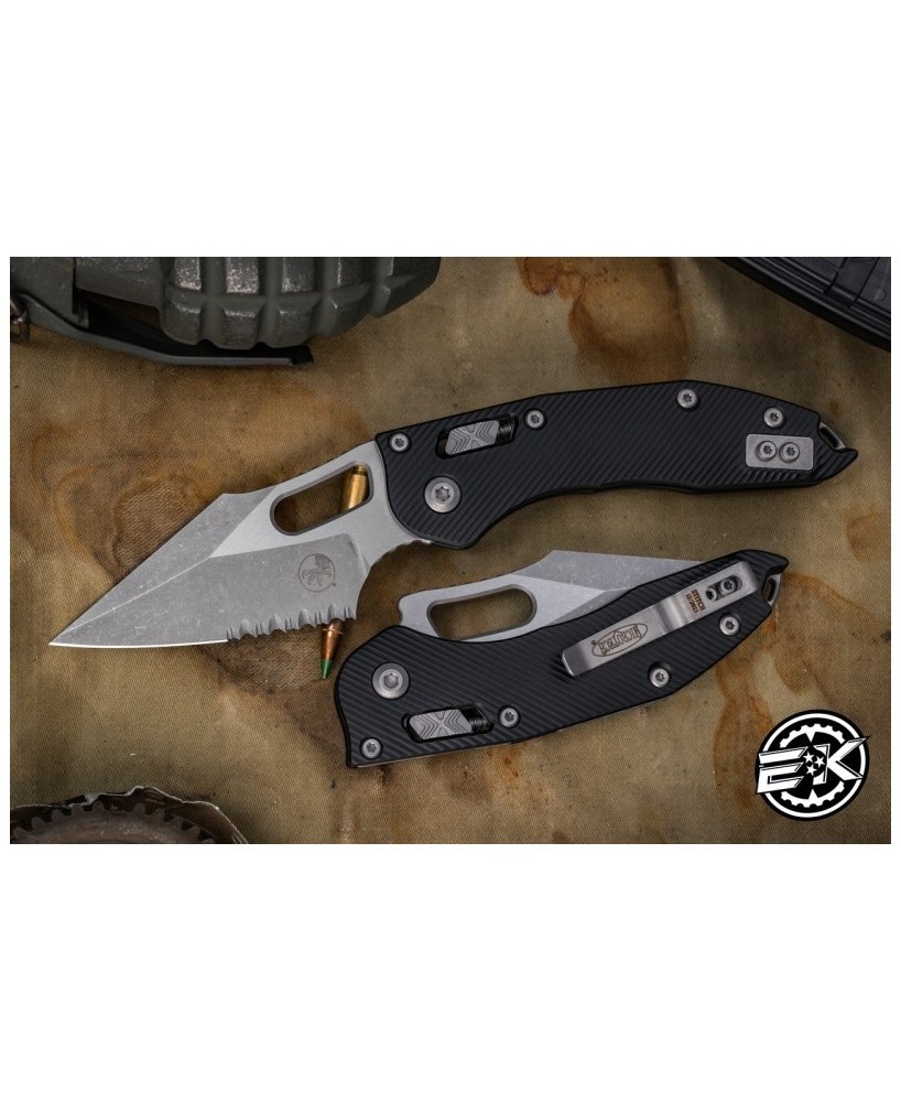 Microtech Stitch Ram-Lok Manual Folder – 3.75" AP Stonewash Serrated Microtech Stitch Ram-Lok Manual Folder – 3.75" AP Stonewash Serrated