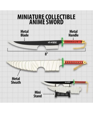 Miniature Tengen Uzui Nichirin Anime Sword Replica with Stand