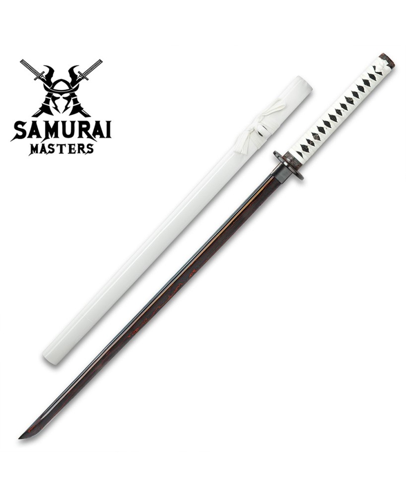 White Knight Black Damascus Sword – Hand-Forged Elegance