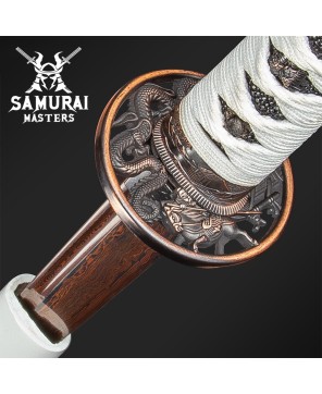 White Knight Black Damascus Sword – Hand-Forged Elegance