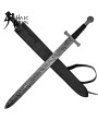 Damascus Steel Sword – Full Tang with Leather Sheath