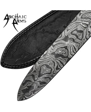Damascus Steel Sword – Full Tang with Leather Sheath
