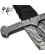 Damascus Steel Sword – Full Tang with Leather Sheath