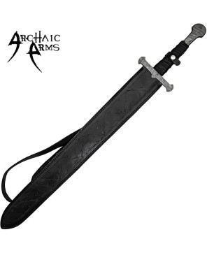 Damascus Steel Sword – Full Tang with Leather Sheath