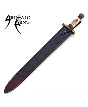 Firestorm Damascus Viking Sword with Camel Bone Handle & Rune
