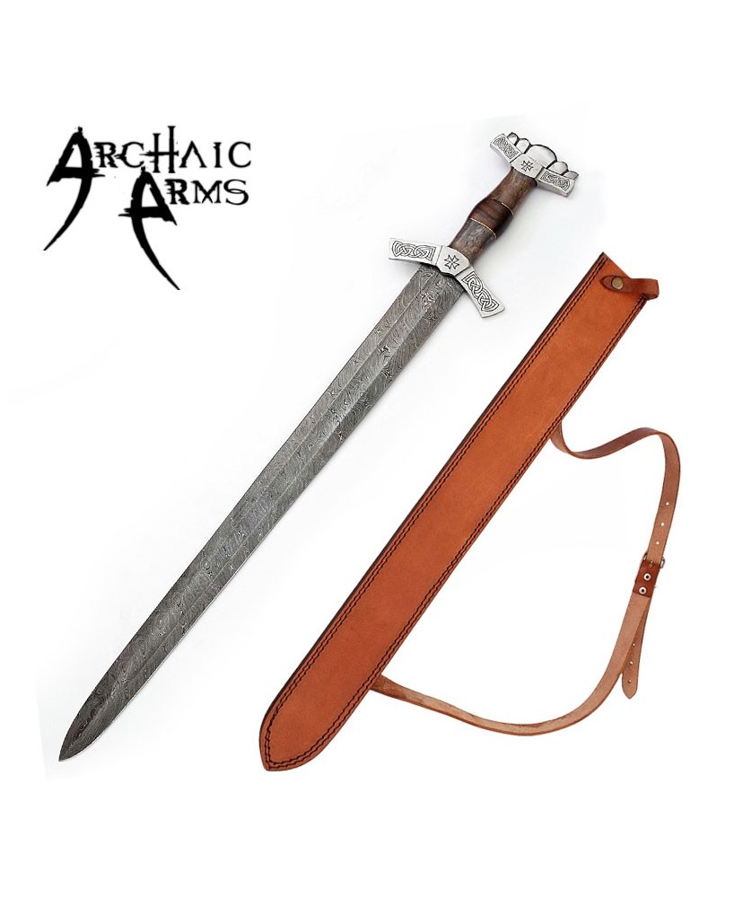 Full Tang Valhalla Rising Damascus Steel Sword – Viking Warrior Blade