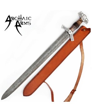 Full Tang Valhalla Rising Damascus Steel Sword – Viking Warrior Blade