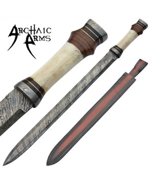 Roman Infantry Horn Damascus Steel Sword – Legionnaire’s Blade