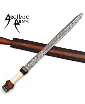 Roman Infantry Horn Damascus Steel Sword – Legionnaire’s Blade