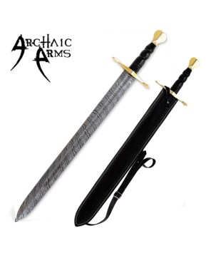 Medieval European Damascus Arming Sword – Regal & Battle-Ready