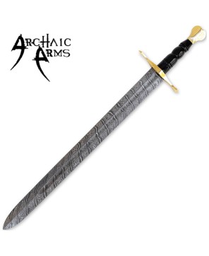 Medieval European Damascus Arming Sword – Regal & Battle-Ready