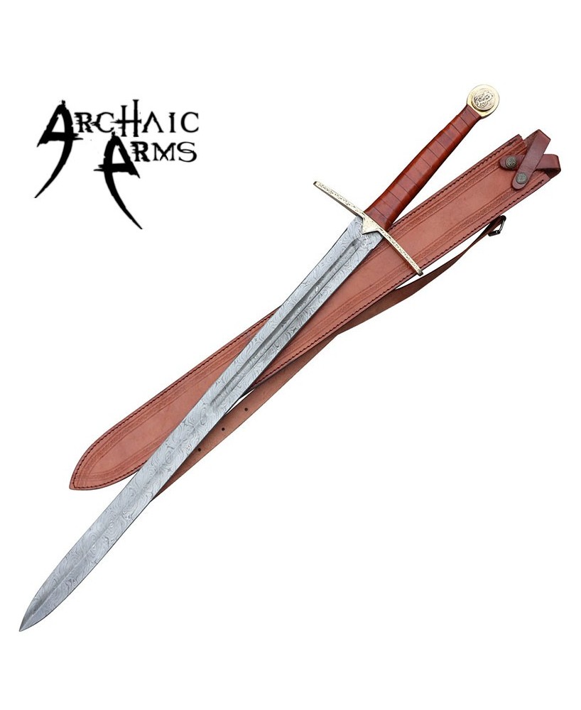 For Valhalla Damascus Viking Sword – Hand-Forged Norse Steel