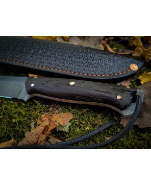 Custom Handmade Knife – Black Oak Handle, Sharp & Durable