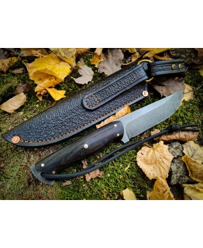 Custom Handmade Knife – Black Oak Handle, Sharp & Durable