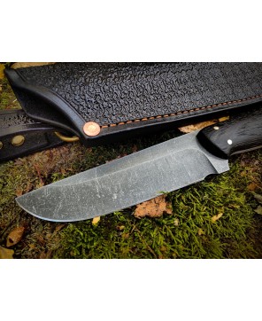 Custom Handmade Knife – Black Oak Handle, Sharp & Durable