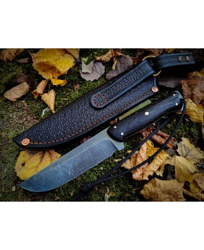 Custom Handmade Knife – Black Oak Handle, Sharp & Durable