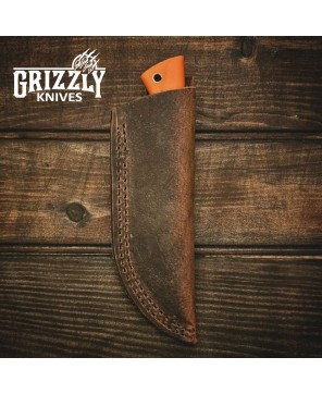 JAKE Orange G10 – Rugged Hunting Knife with Leather Sheath