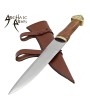 Viking Seax Combat Dagger with EN45 Steel Blade & Leather Scabbard