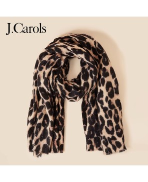 J.Carols® Luxurious Leopard Blanket Scarf - Warmth and Wild Elegance in One