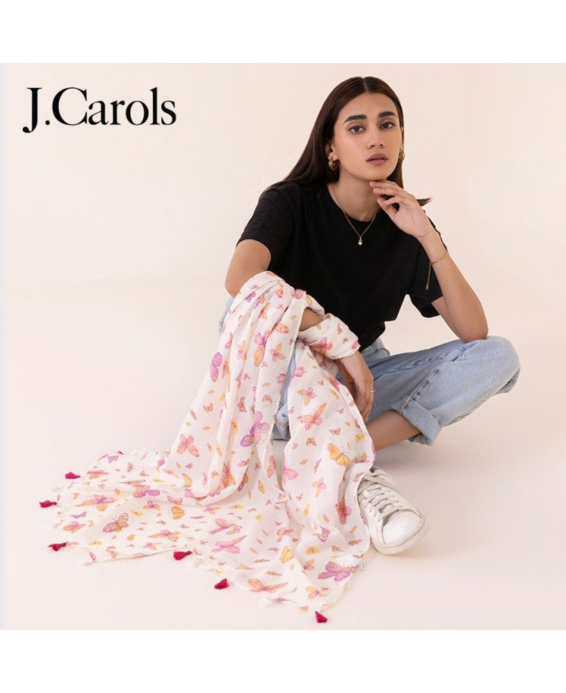 J.Carols® Multi-Color Printed Polyester Scarf - Express Your Style with Artistic Flair