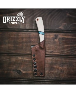 TURKEY FINGER White G10 – Handmade hunting Knife