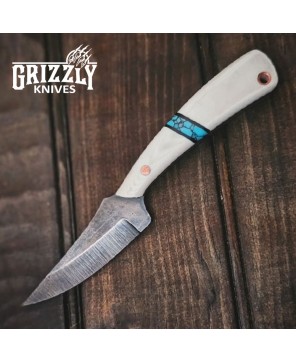 TURKEY FINGER White G10 – Handmade hunting Knife