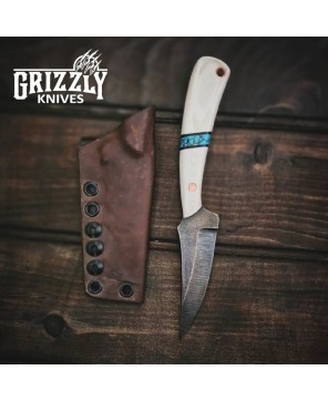 TURKEY FINGER White G10 – Handmade hunting Knife