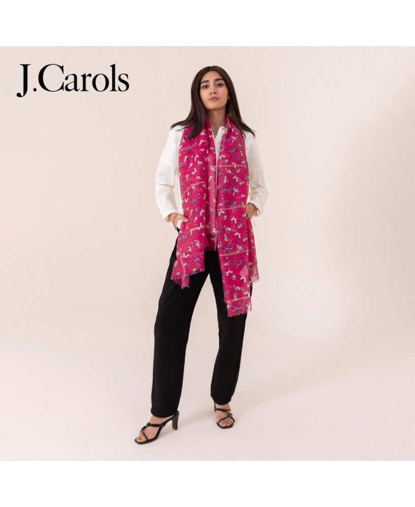 J.Carols® Printed Scarf in Stunning Magenta - Elevate Your Style with Brilliant Elegance