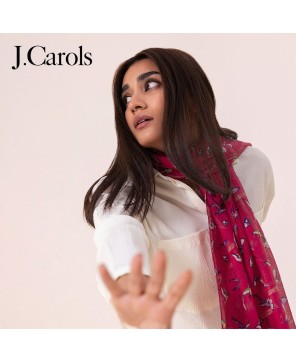 J.Carols® Printed Scarf in Stunning Magenta - Elevate Your Style with Brilliant Elegance