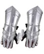 Medieval Knights 20G Steel Gauntlets with Suede Gloves & Leather Patch