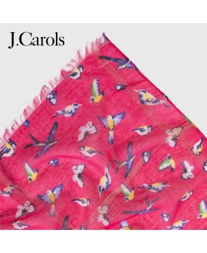 J.Carols® Printed Scarf in Stunning Magenta - Elevate Your Style with Brilliant Elegance