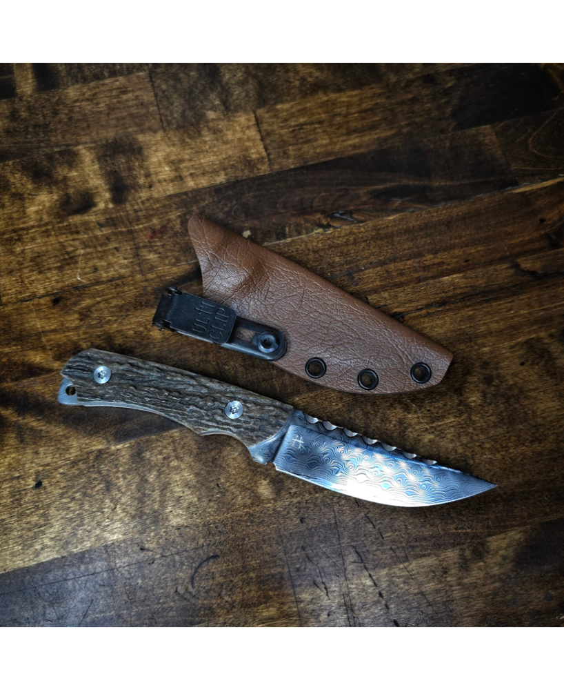 RiverWing Knife – AEB-L Stainless Blade with Elk Antler Handle