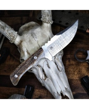 Bowie Hunting Knife – AEB-L Stainless Blade with Antler Handle