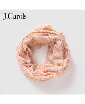 J.Carols® Printed Scarf in Pink & Off-White - Elegance, Comfort, and Style Combined