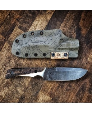 Hunter Knife – AEB-L Steel Hunting Knife with Antler Handle