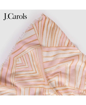 J.Carols® Printed Scarf in Pink & Off-White - Elegance, Comfort, and Style Combined