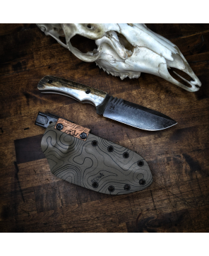 Hunter Knife – AEB-L Steel Hunting Knife with Antler Handle