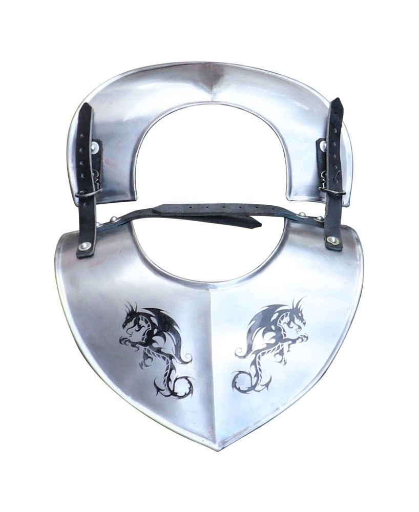 Dragon Hunter Steel Gorget – Adjustable Medieval Neck Armor