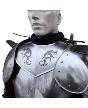 Dragon Hunter Steel Gorget – Adjustable Medieval Neck Armor