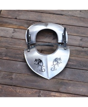 Dragon Hunter Steel Gorget – Adjustable Medieval Neck Armor